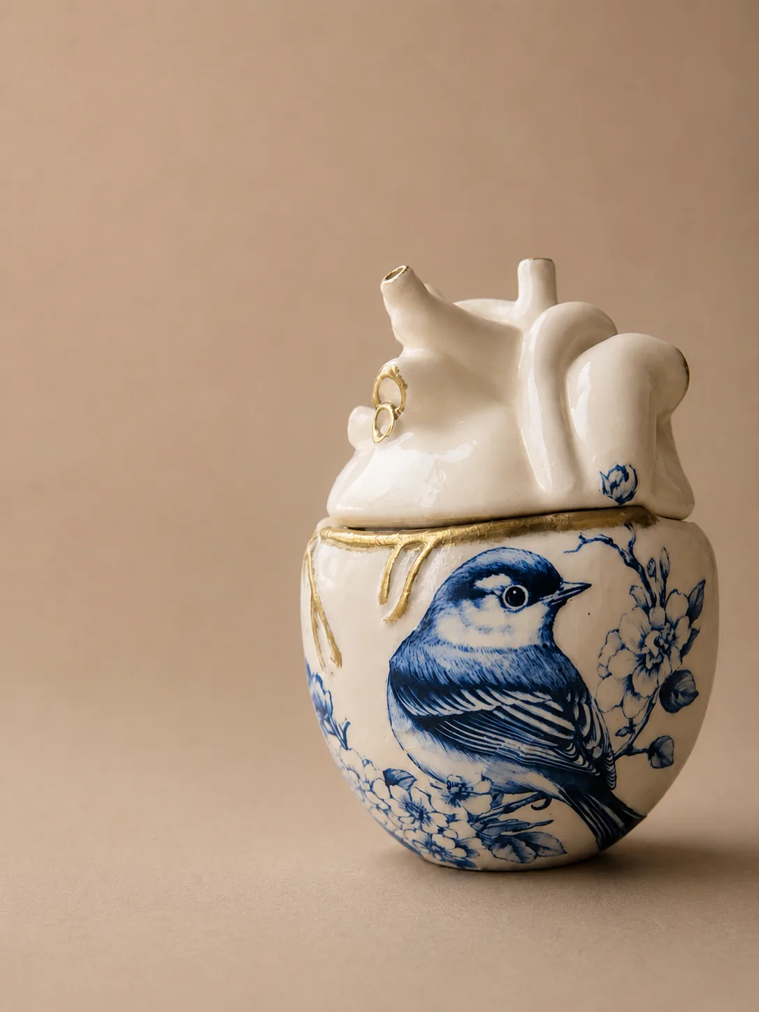Blue Bird Heart candle