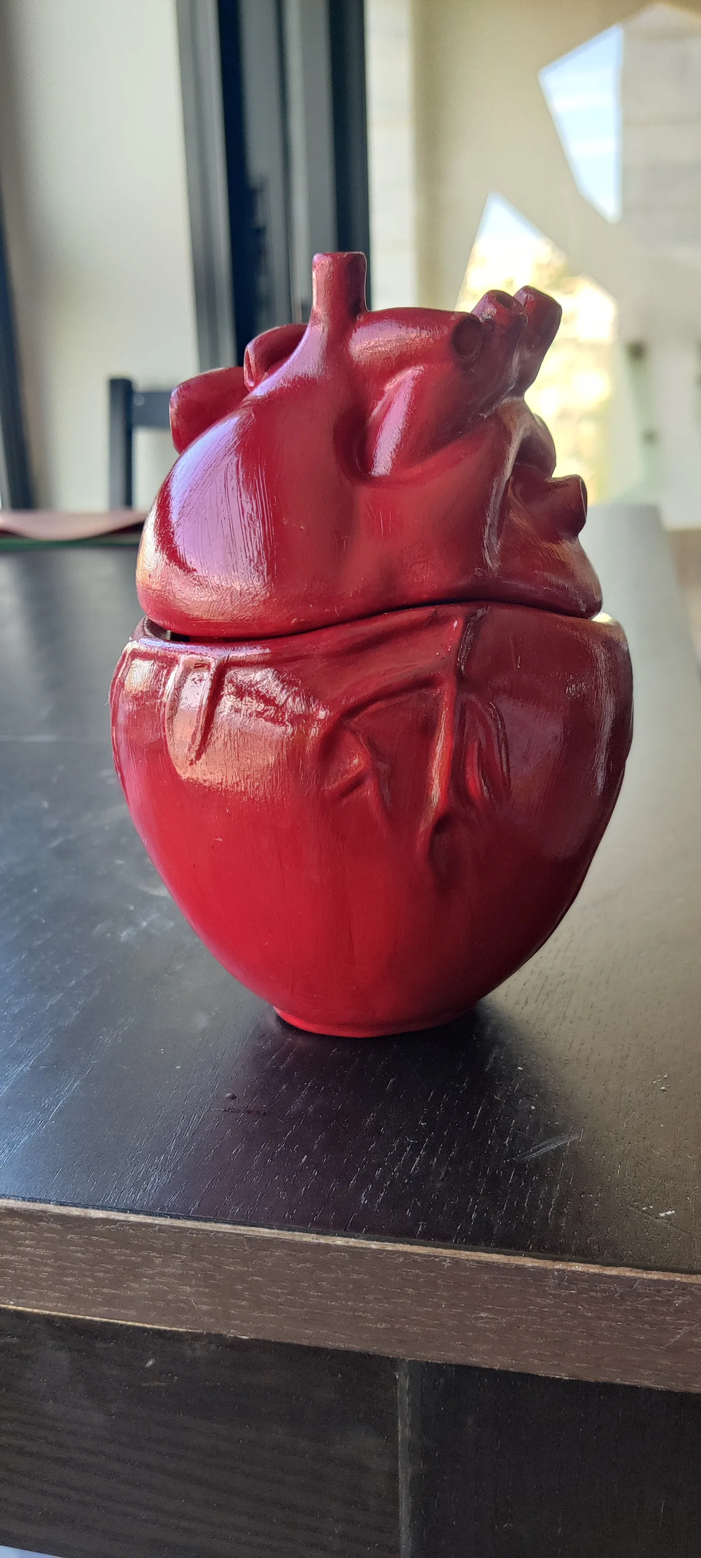 Red Anatomical Heart Container
